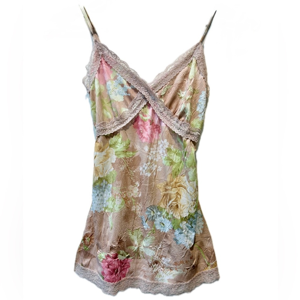 Vintage Y2K Floral Lace Trim Camisole by Julie’s ❤️ Closet